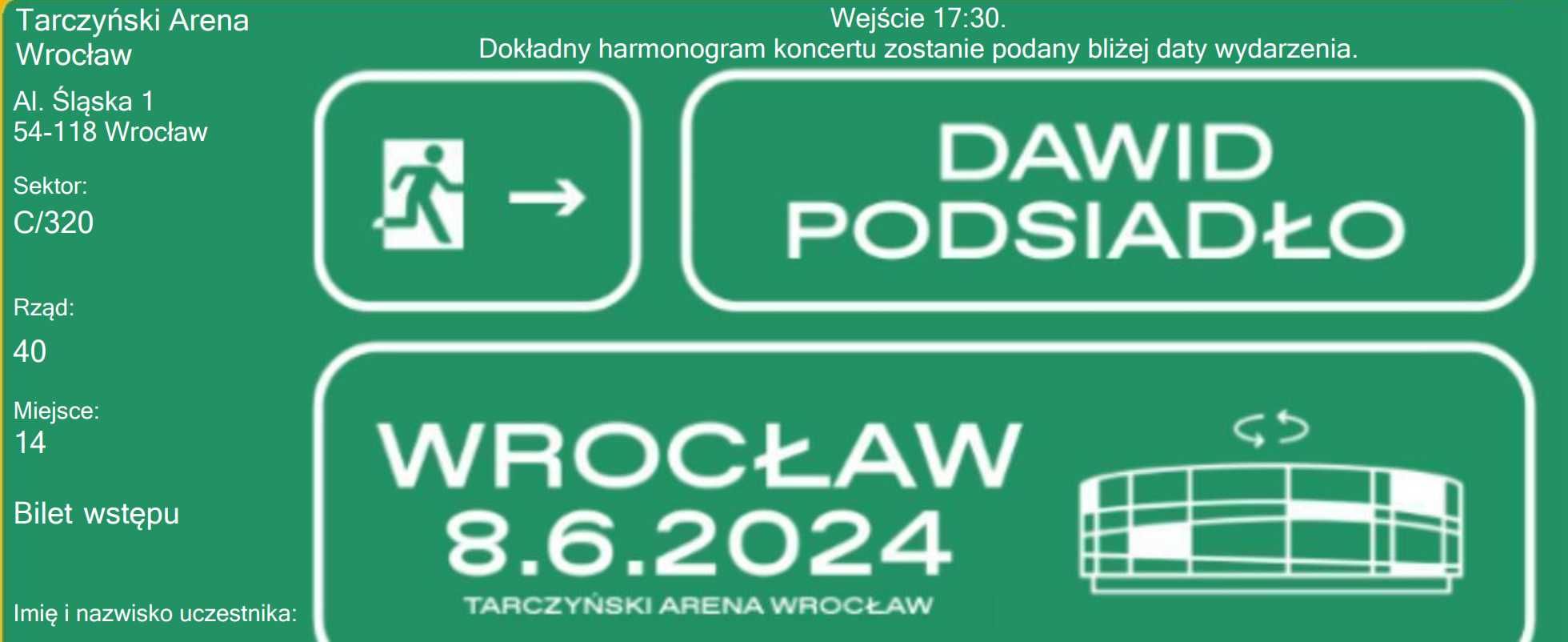 Bilet na koncert Dawida Podsiadło WROCŁAW