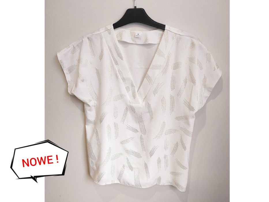 NOWA elegancka bluzka damska /  dekolt v , w serek  / do żakietu