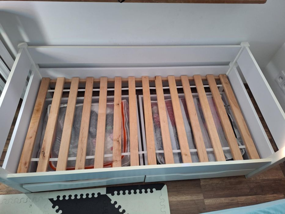 Łóżko dzieciece 140x70 Lukdom z szufladami jak ikea