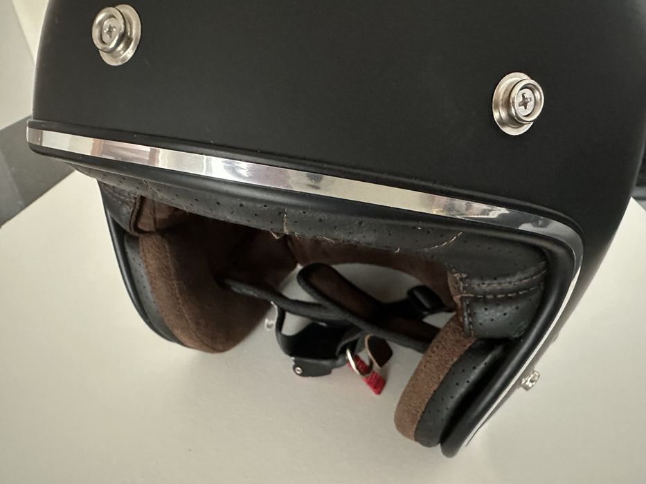 Capacete mota aberto ORIGINE preto + óculos removíveis