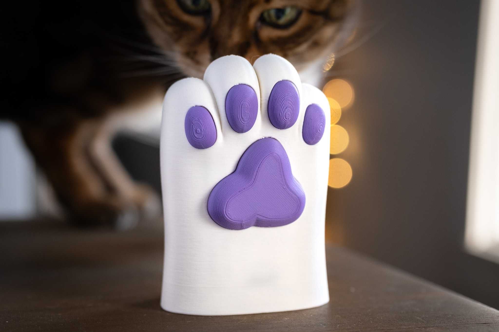 Suporte Canetas Patinha Fofa 3D | Organizador Pet Personalizável