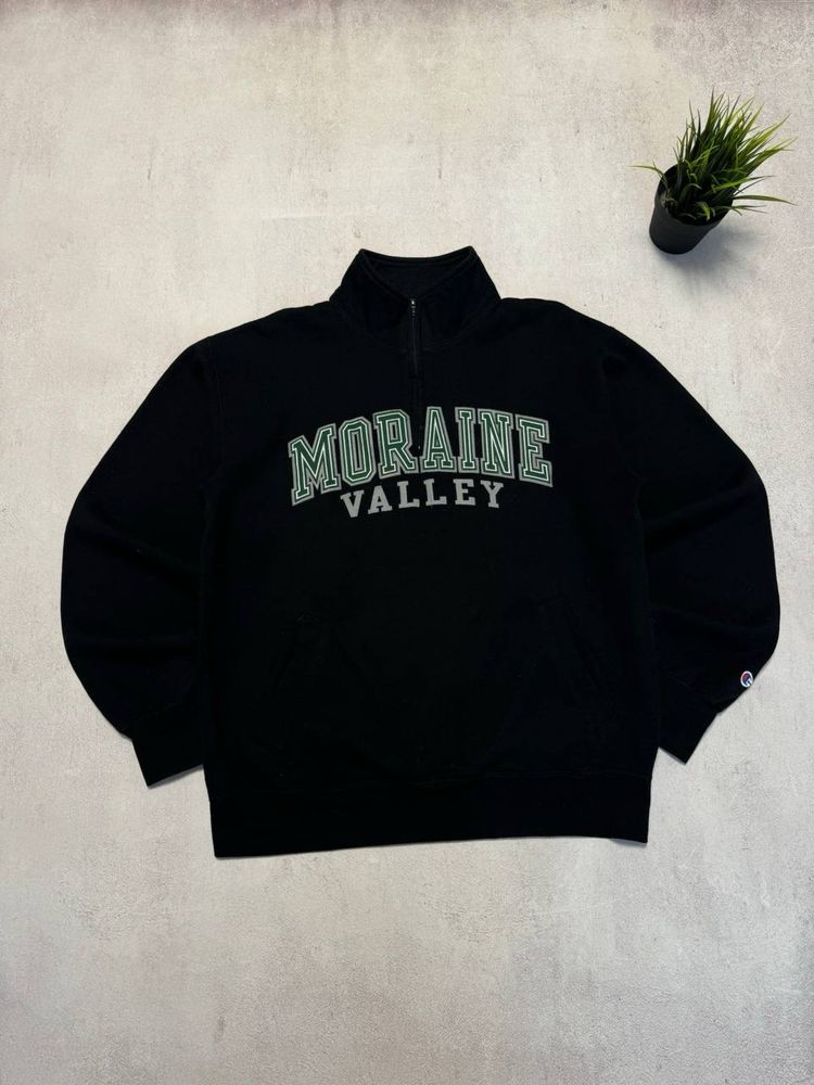 Свитшот зип кофта Champion University baggy (оригинал) черная мужская
