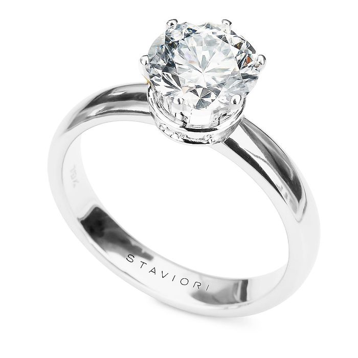 Exclusive | Pierścionek z 2ct brylantem w 18-karatowym złocie