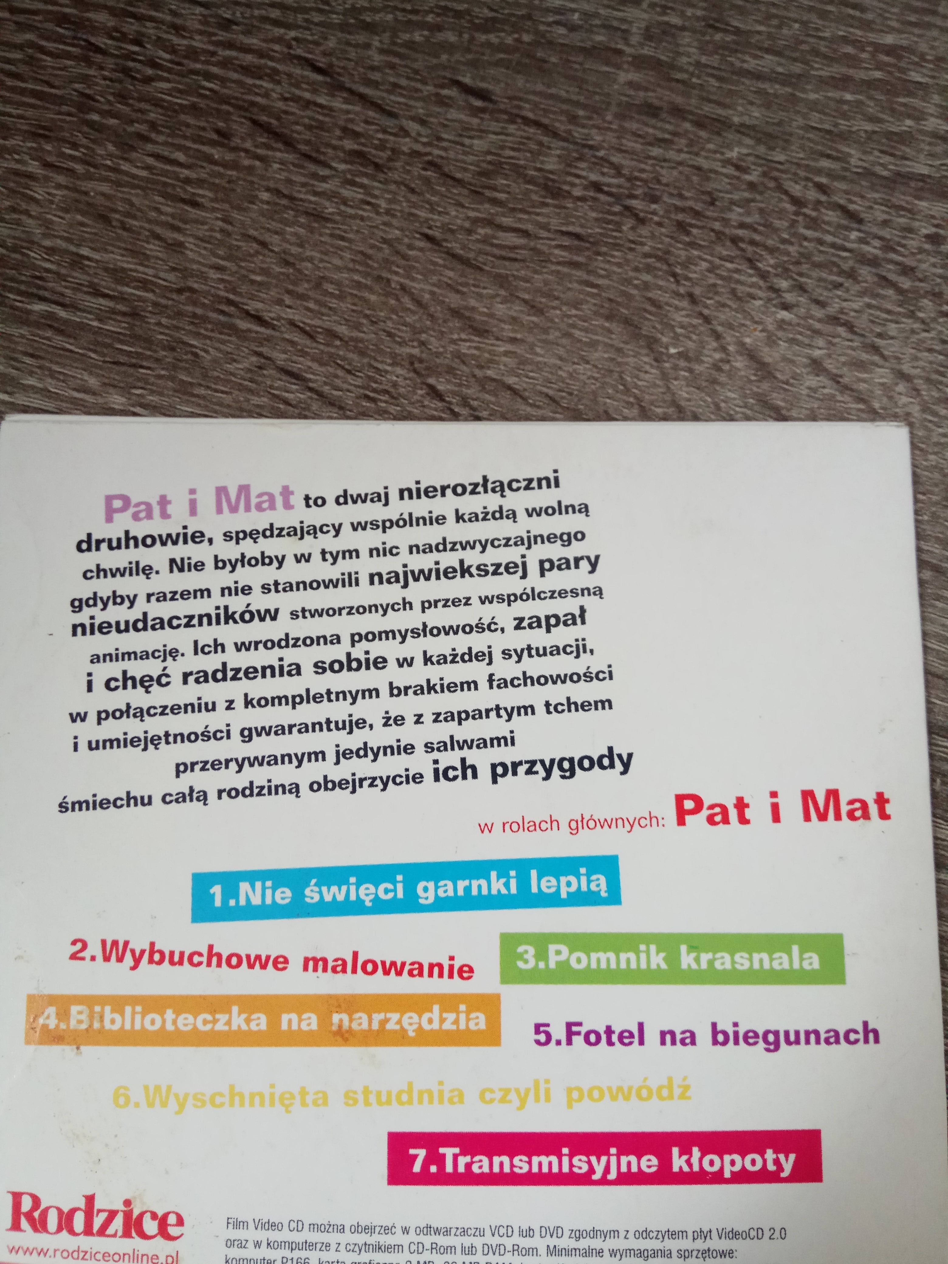 Sąsiedzi Pat i Mat 7 odcinków płyta VCD