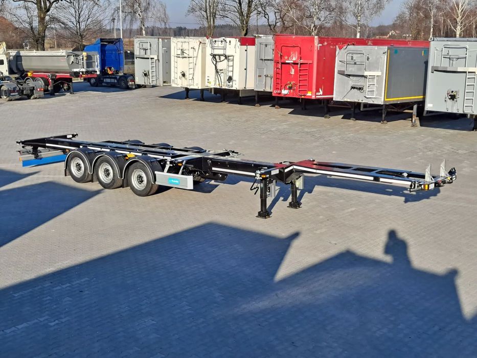 D-TEC Flexitrailers FT-LS ECO  Fabrycznie nowa naczepa podkontenerowa D-TEC FTLS rozsuwana środkiem