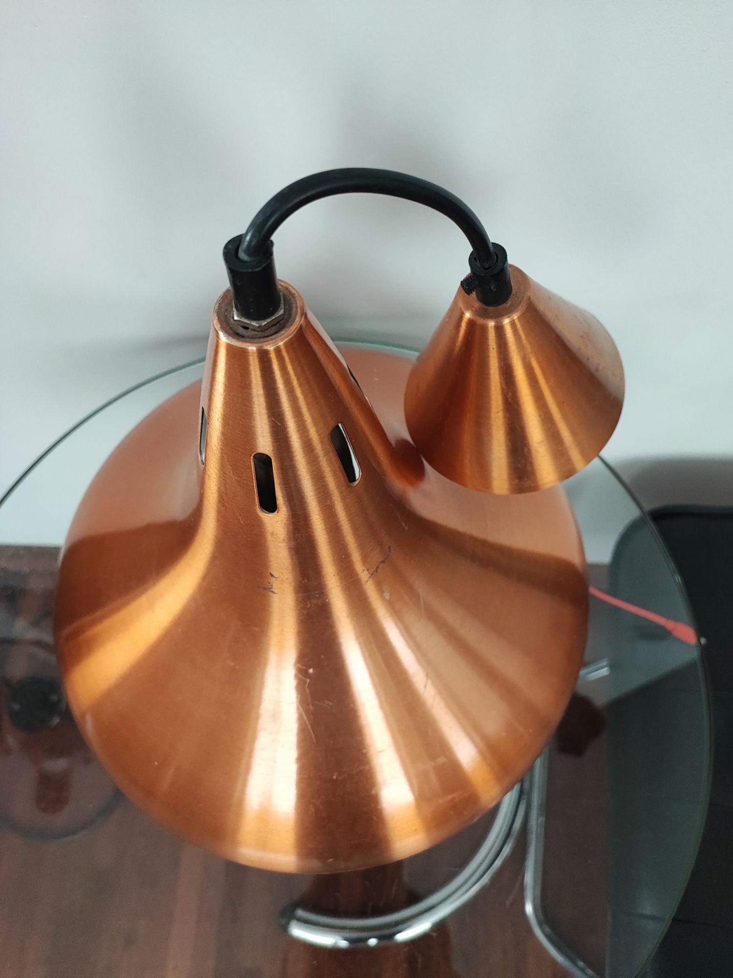 Duńska lampa mosiądz vintage loft design