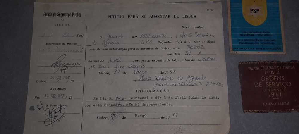 Lote papeis Polícia Segurança Pública