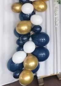 Balony urodziny 228 szt. granatowe białe i złote