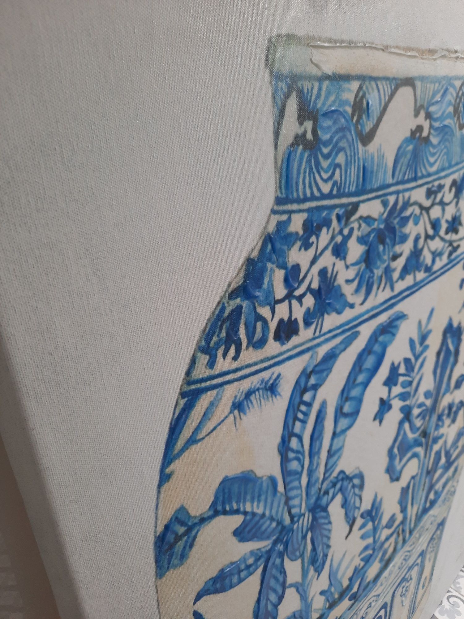 Obraz waza duży modrak niebieski wzór m&c 74x100 cm