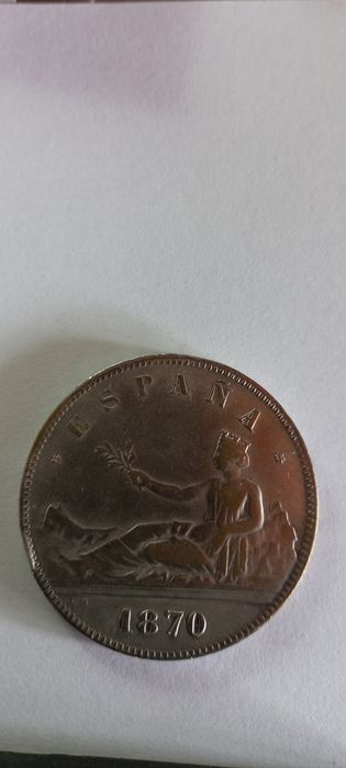 Moeda España 1870 5 pesetas