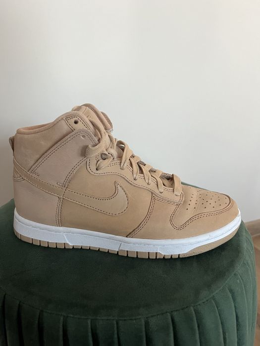 Sneakersy NIKE Dunk High Prm Beżowe roz. 37,5