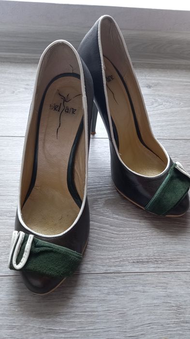 Туфлі шкіряні 36р темно зелені