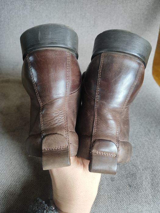 Trzewiki botki buty zimowe kozaki 42 męskie skórzane 28cm