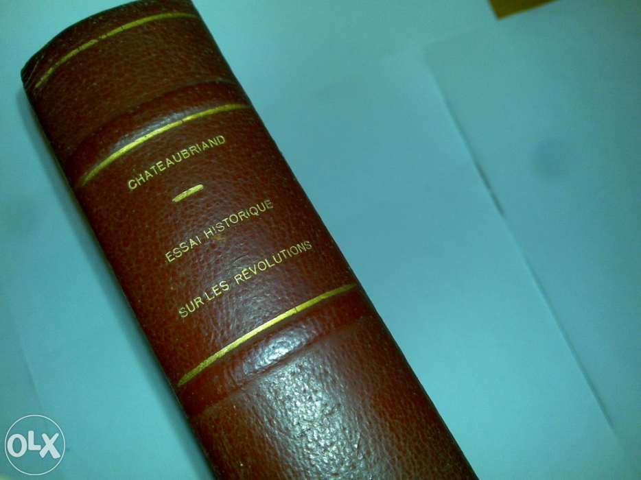 essai historique sur les révolutions (f. a. chateaubriand) 1860 livro