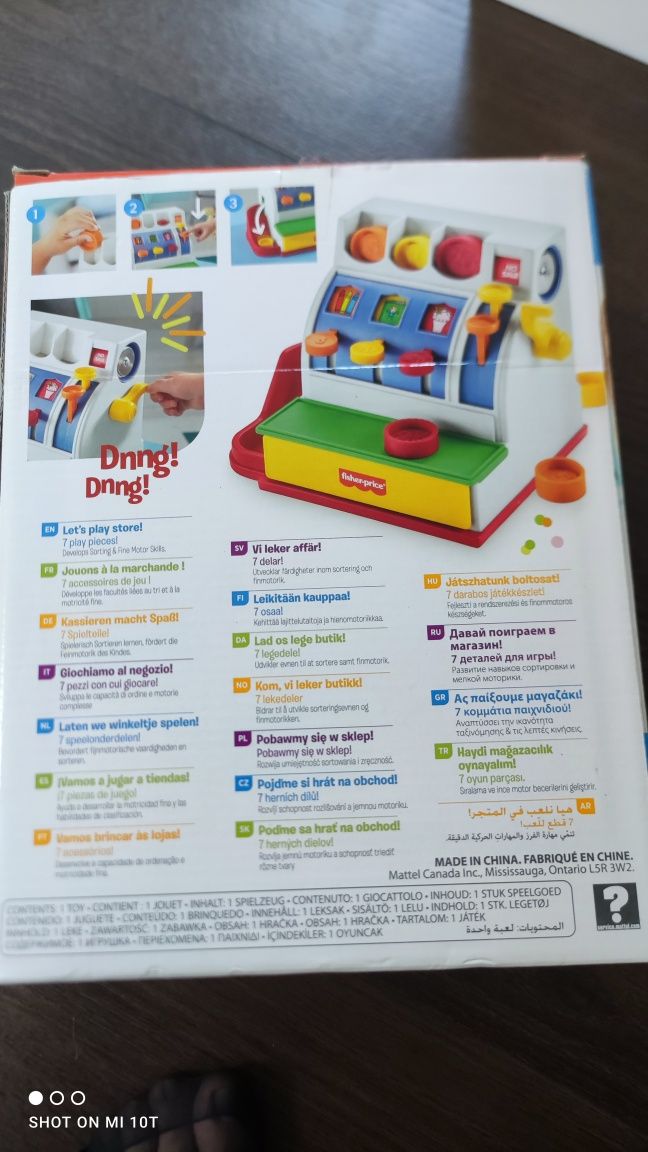 Kasa fisher price z pudełkiem ideał zabawka edukacyjna nauka matematyk