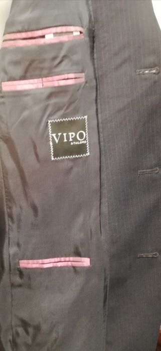 Garnitur męski dwuczęściowy cienki prążek