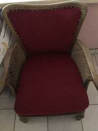 Fotel retro bordowy duzy wygodny