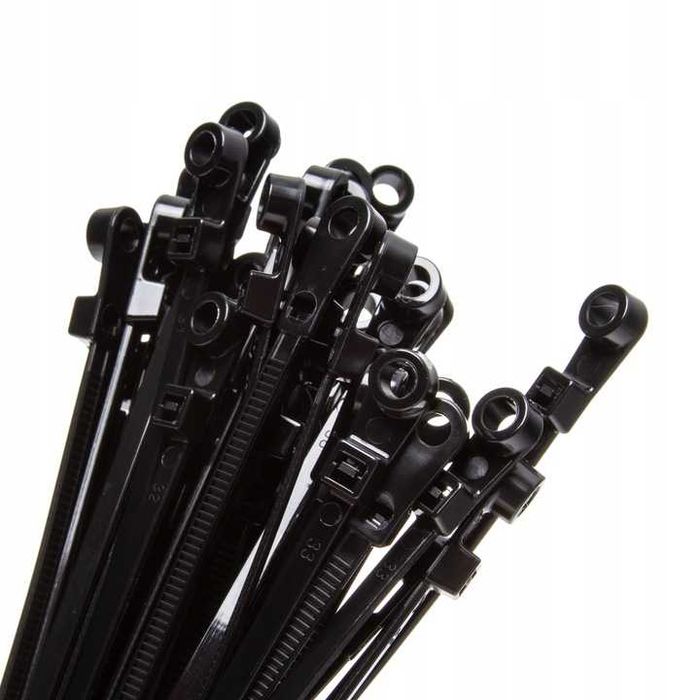 Opaski Zaciskowe Trytytki Kablowe  Czarne Uv Z Otworem 3,5x150mm 50szt