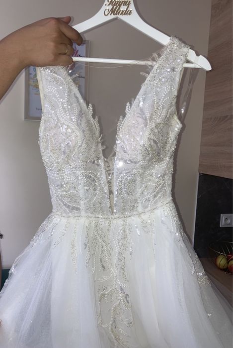 Suknia ślubna księżniczka rozmiar 38/36 ivory jak nowa, Warszawa Wola