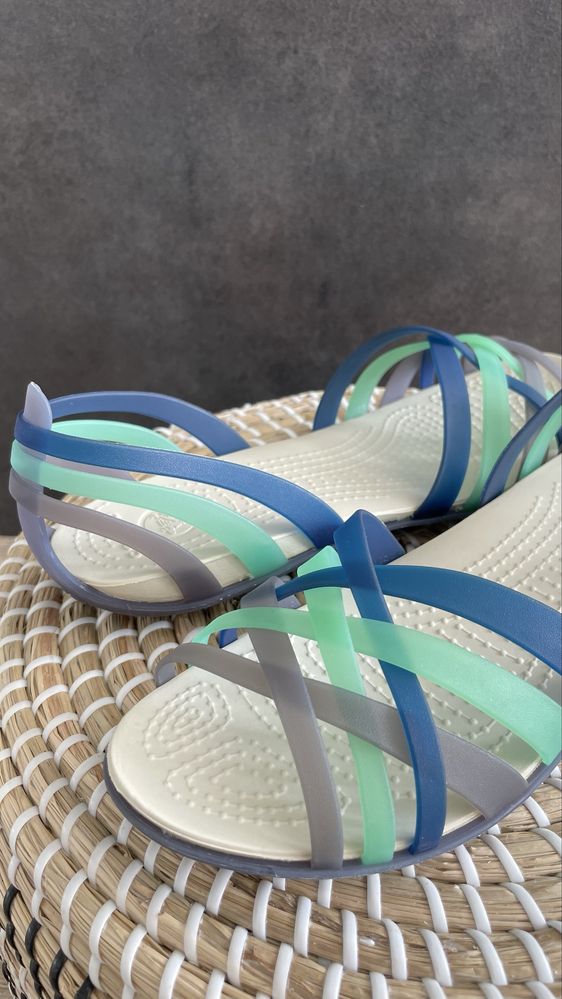 Crocs sandały huarache flat Nautical Navy/Aqua W8 38/39