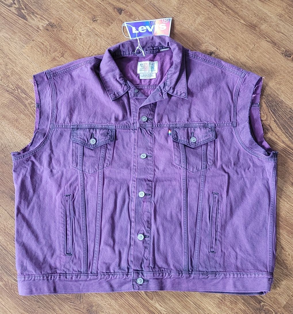 Bezrękawnik męski jeansowy oversize fioletowy Levi's XL