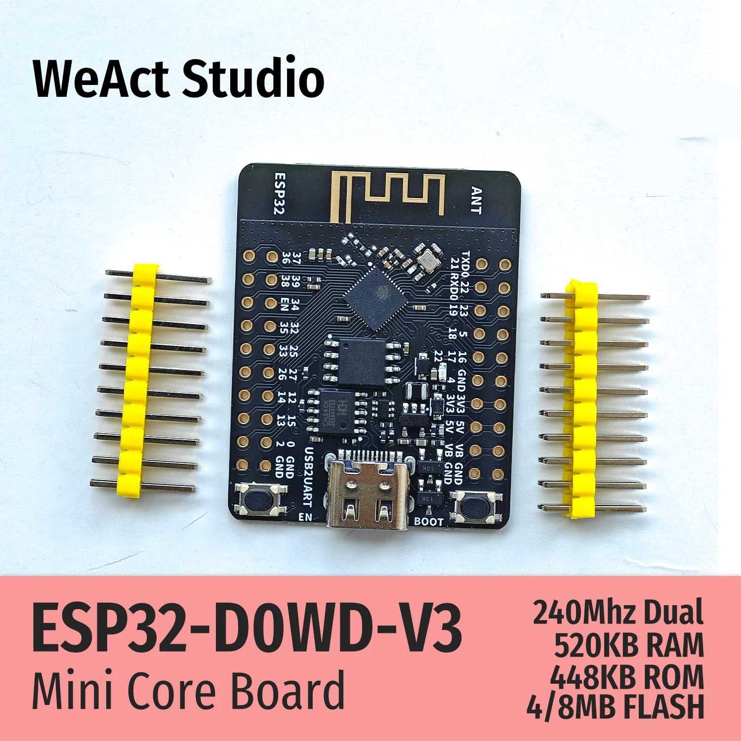 Плата WeAct ESP32 D0WD V3 8MB Arduino, ESP-IDF, MicroPython