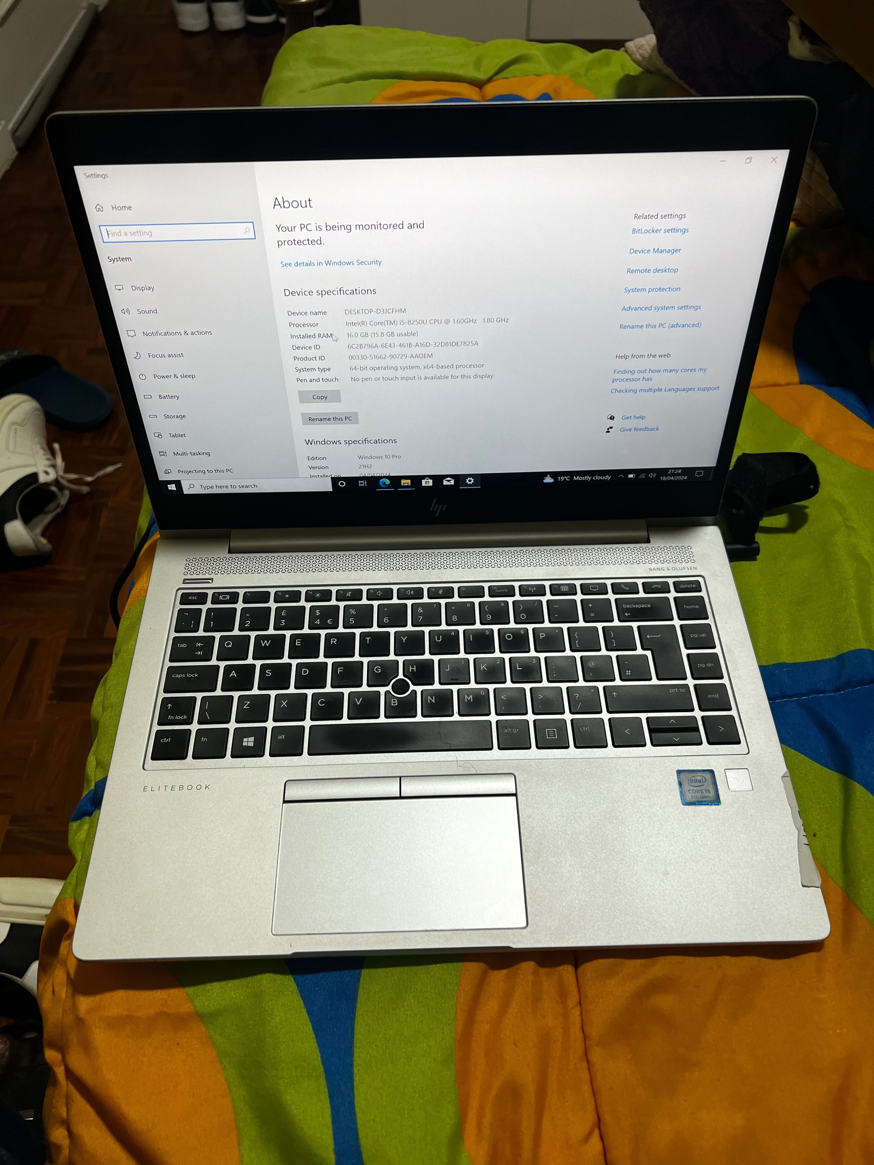 Computador HP da Elitebook -I5 da 8• Geração