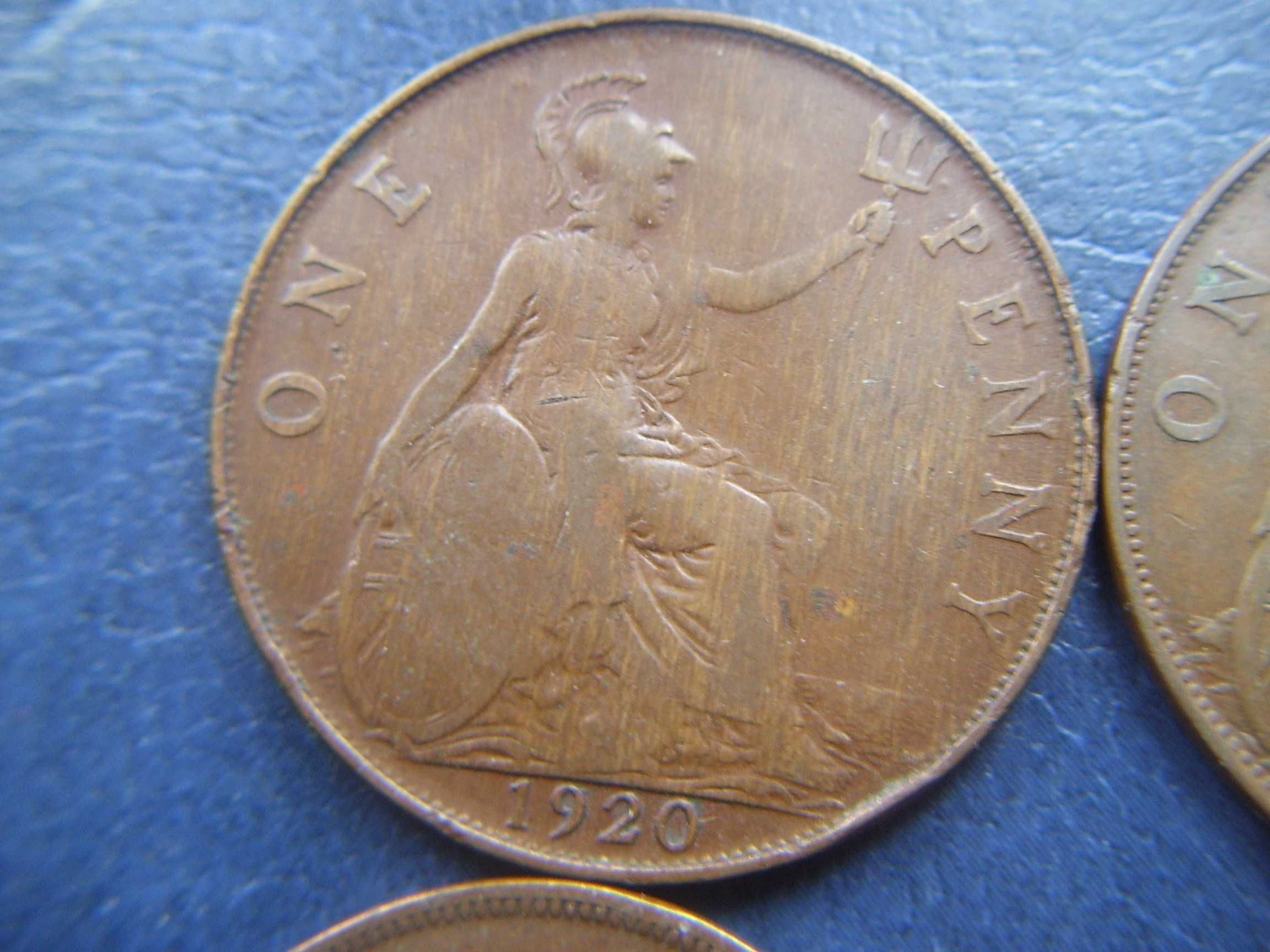 Stare monety 1 pens 1920 , 1921 ,, 1930 , 1931 Anglia