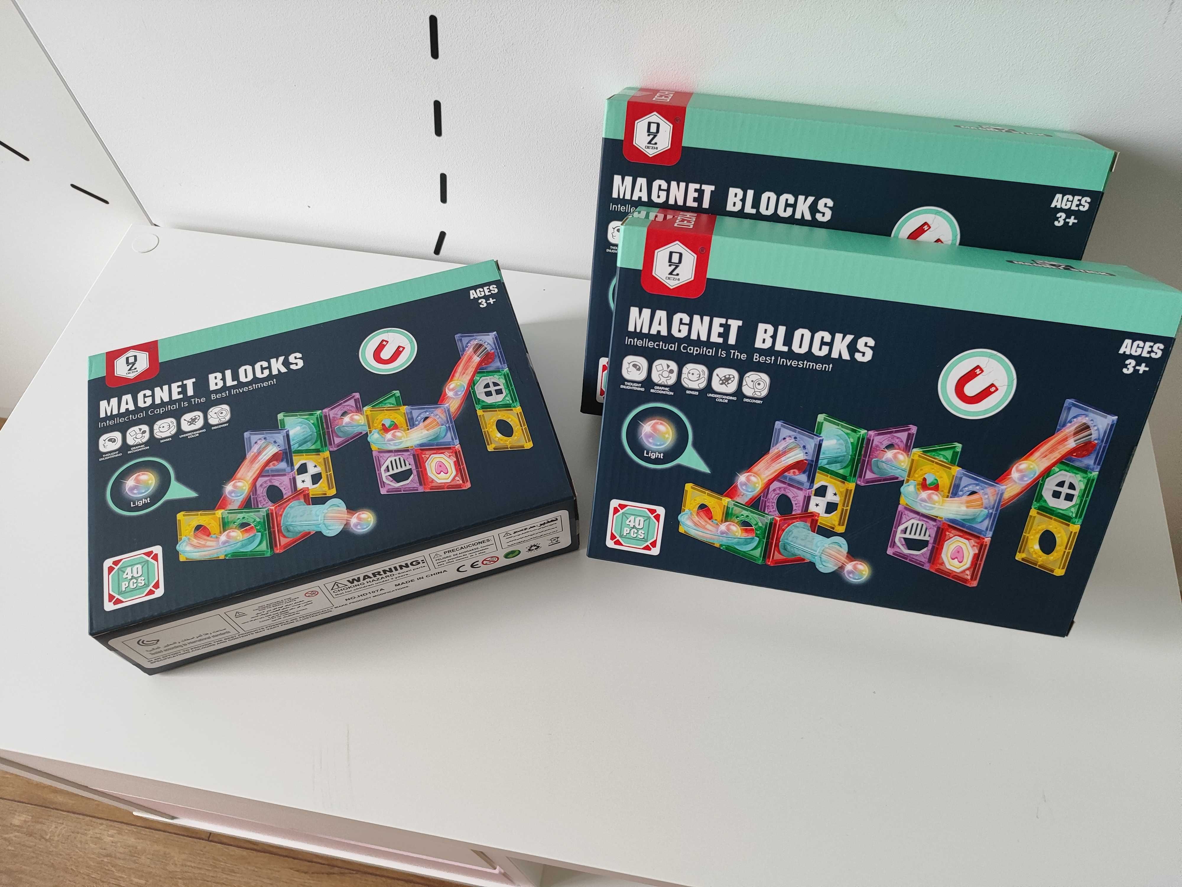 klocki magnetyczne tor świecące
