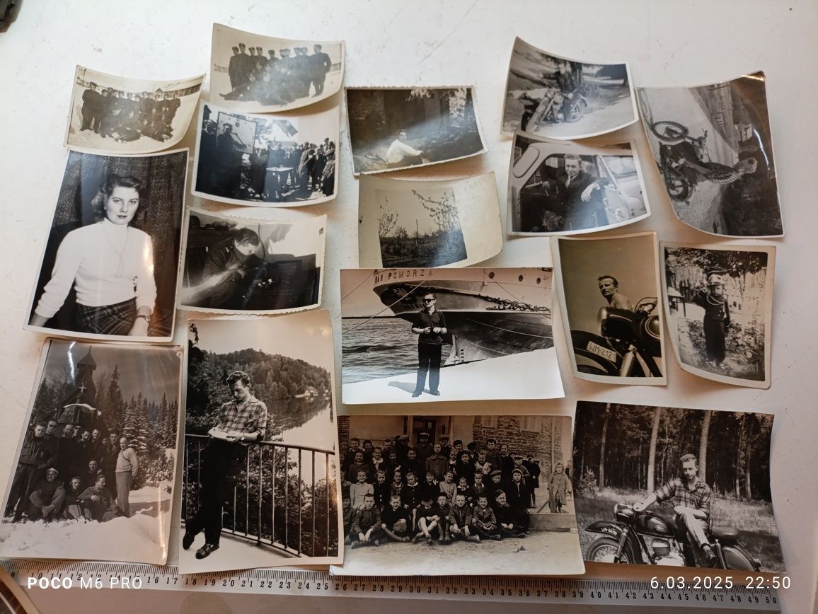 Stara fotografia zdjęcia czarno białe rodzinne 100sztuk