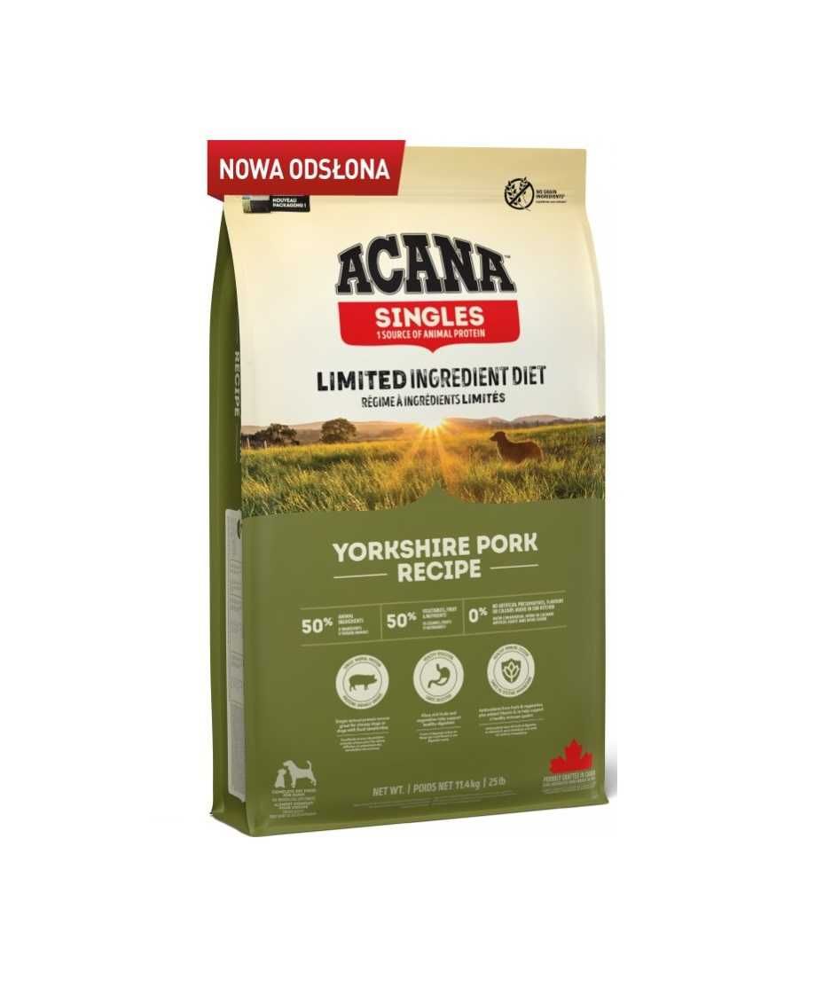 Karma dla psa Acana Singles Yorkshire Pork, z wieprzowiną, 11,4 kg