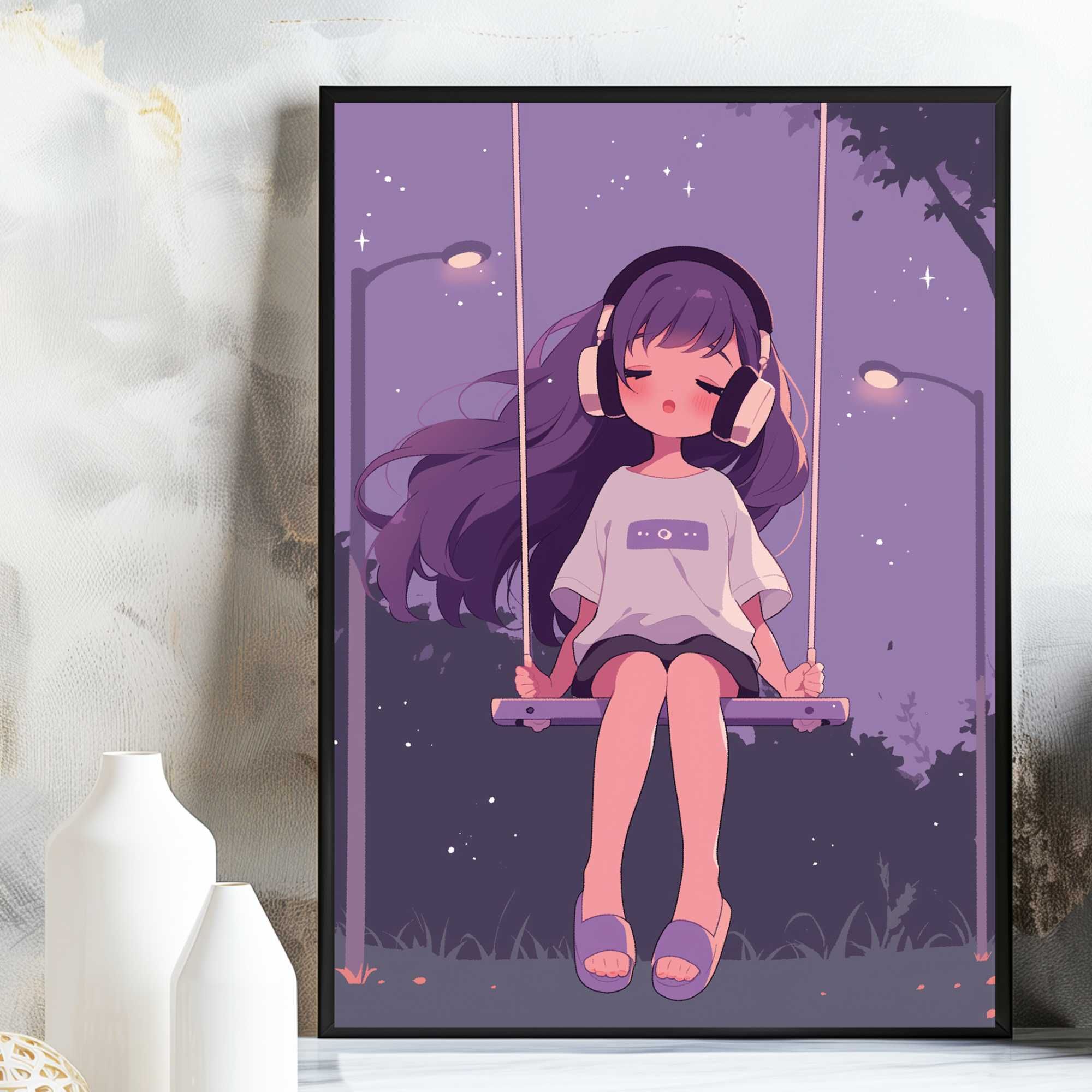 plakat anime manga japoński styl, plakat postać anime styl manga