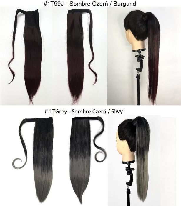 Doczepiany KUCYK OMBRE Treska DOPINKA Kitka Różne KOLORY