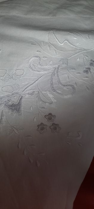 Lencol linho bordado a mao