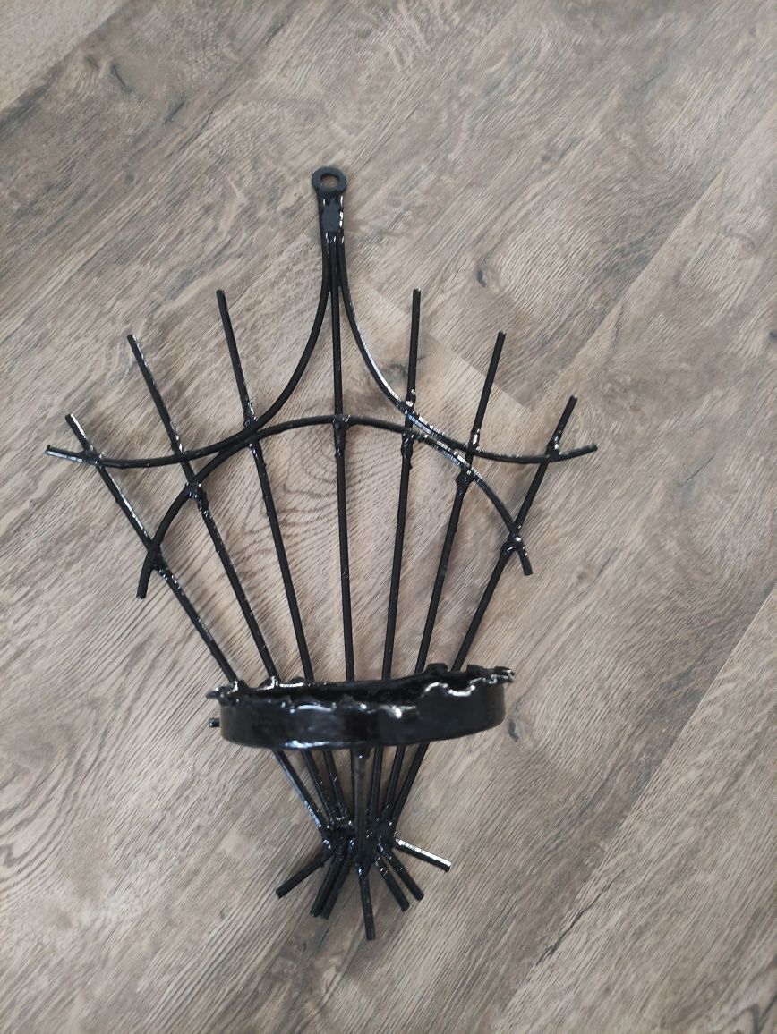 Kwietnik czarny, vintage, prl