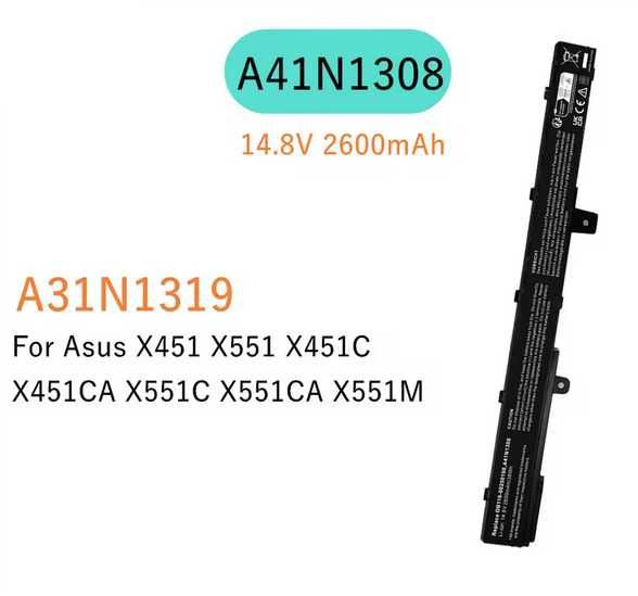 Bateria portátil A41N1308 Asus X551M X451 X551 X451C X551C A31N1319