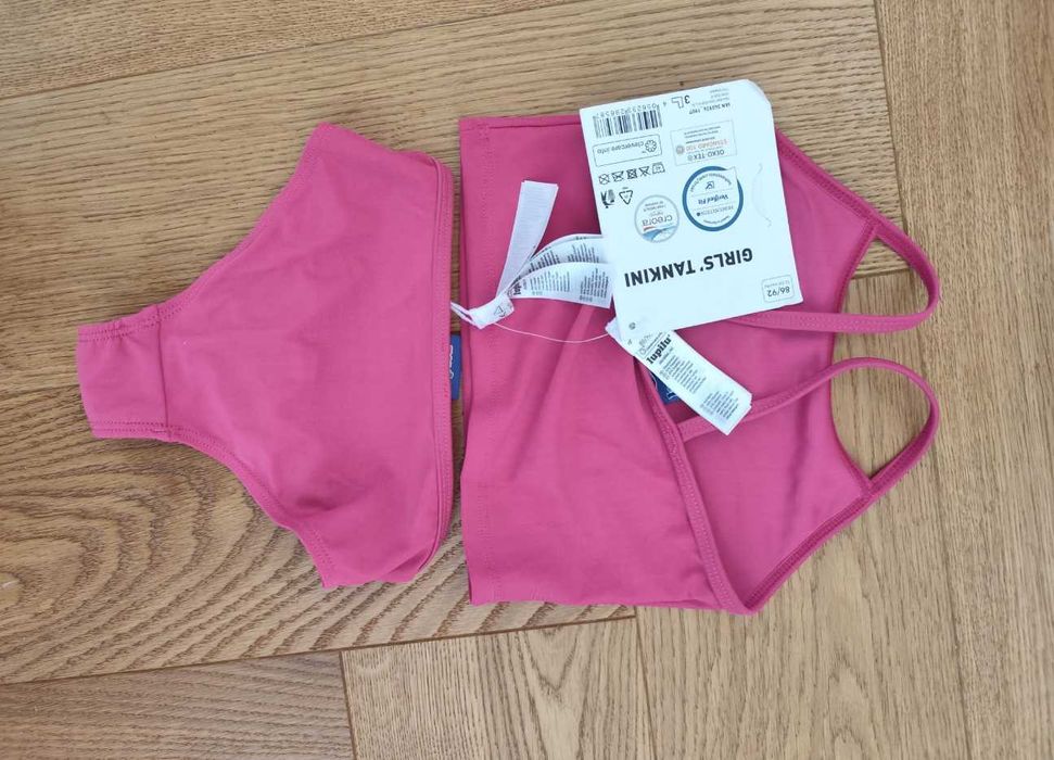 Zestaw 2szt- nowy strój kąpielowy 86/92 stroje różowe jedno dwu