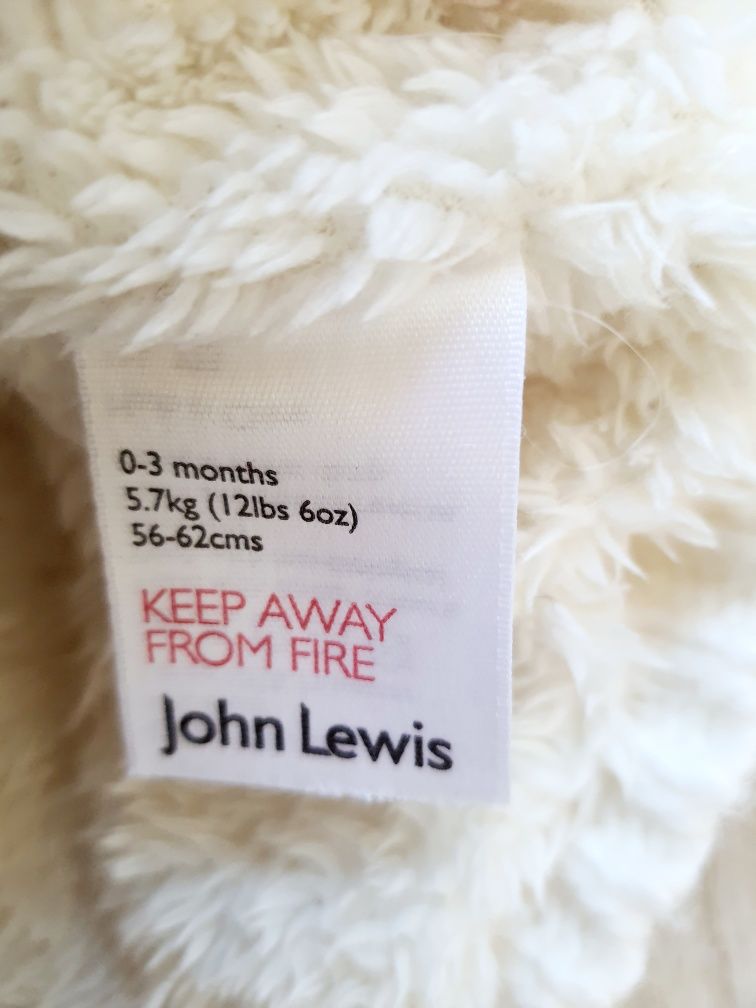 Ocieplany sweterek haftowany w kwiatuszki John Lewis 56-62cm 0-3 miesi