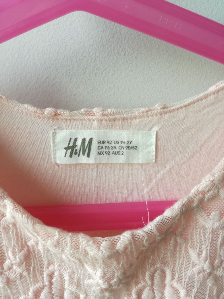 H&M tiulowa sukienka rozowa 92 98