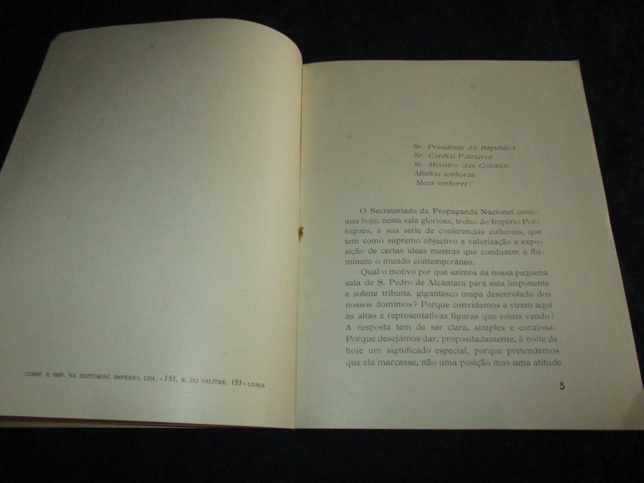 Livro A Fé e o Império Discurso António Ferro 1935