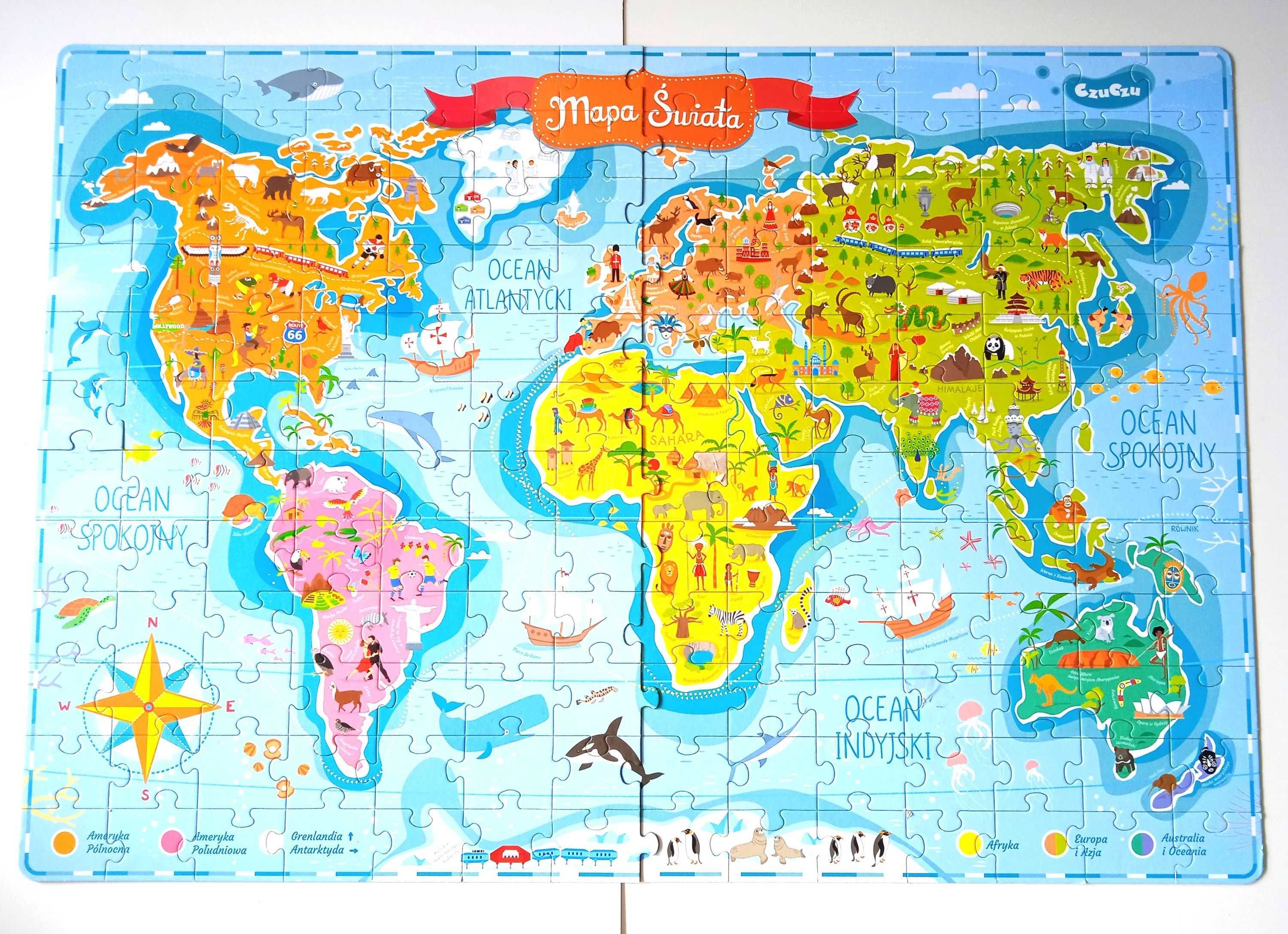 puzzle mapa świata