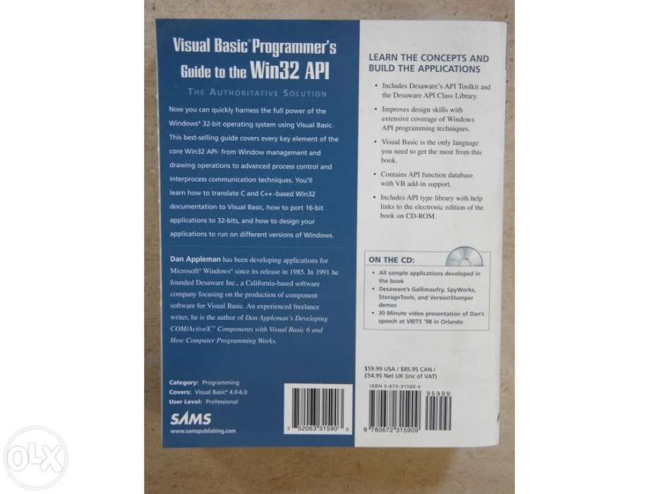 Visual basic programmer's guide to the win32 api, dan appleman, sams