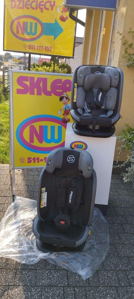 Nowy obrotowy fotelik samochodowy ISOFIX do 150 cm