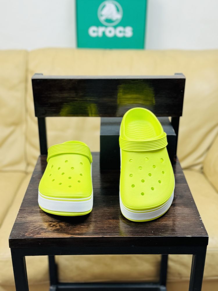 Лимонные кроксы Crocs Platform женские крокс Новинка 2024 сабо тапочки
