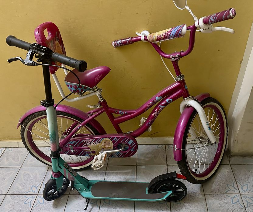 Велосипед flora + самокат
