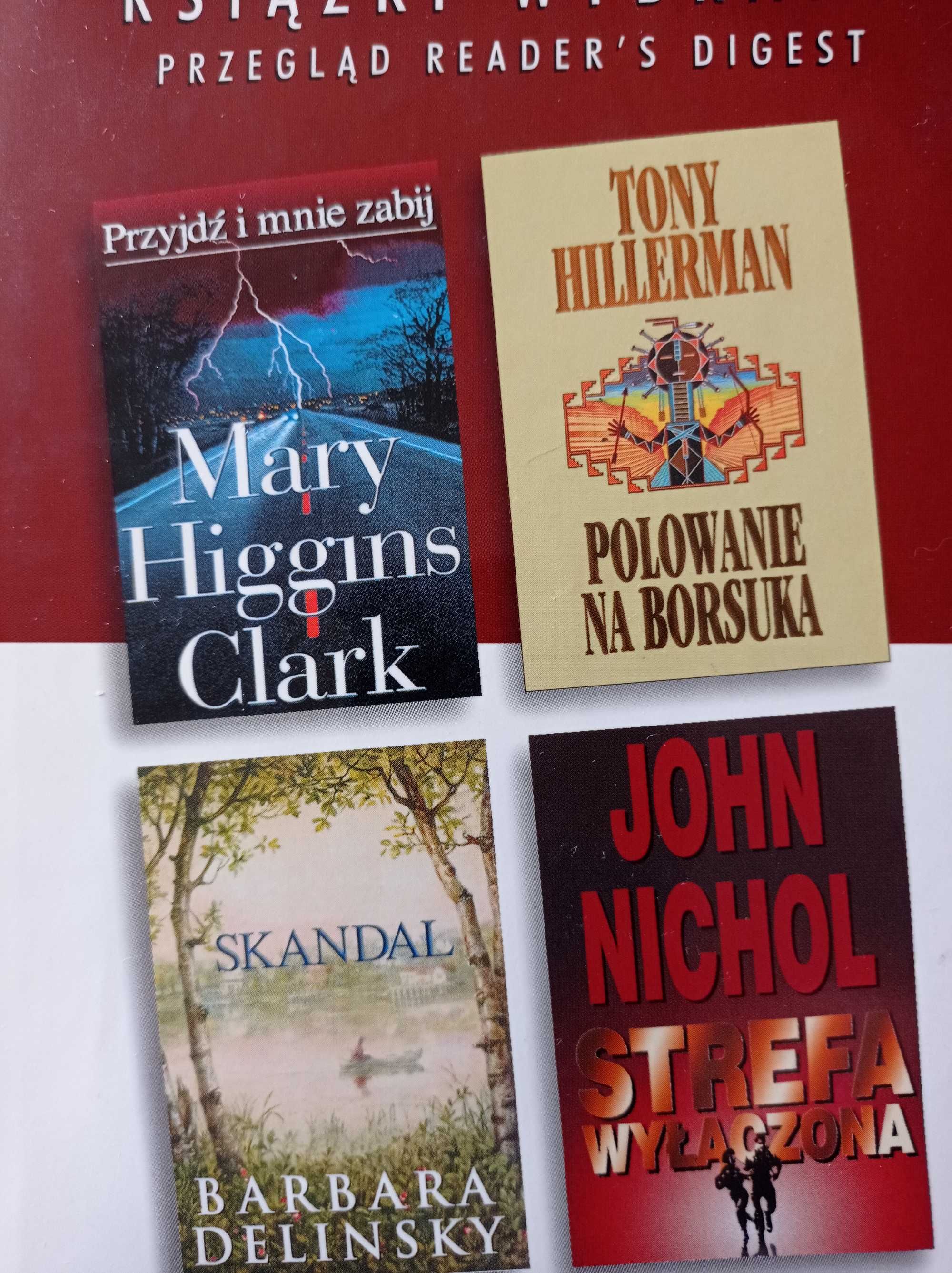 Książki wybrane Higgins, Hillerman, Delinsky, Nichol