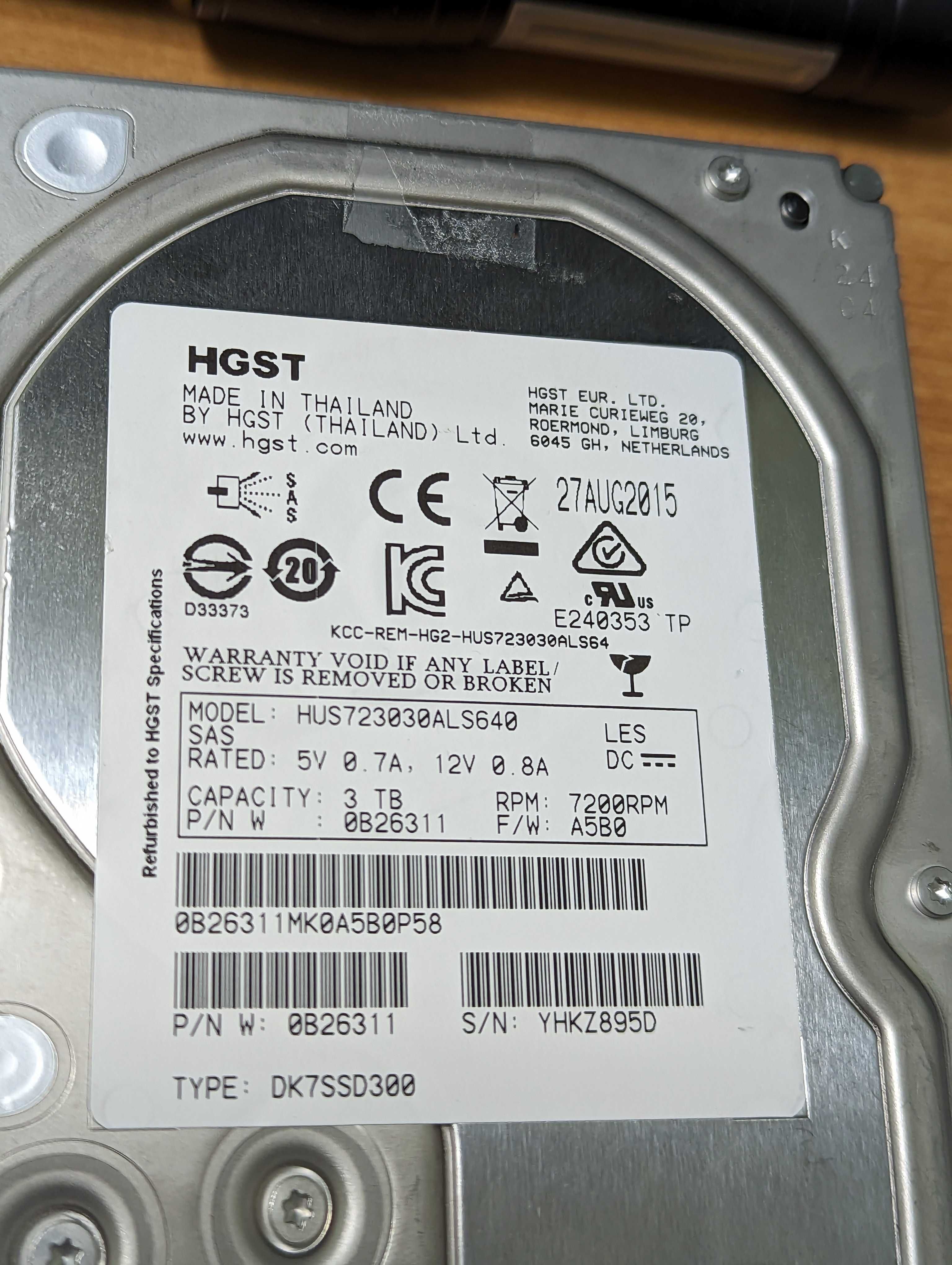 Вінчестер, HDD HGST 3.5 (Hitachi) 3Tb / SAS