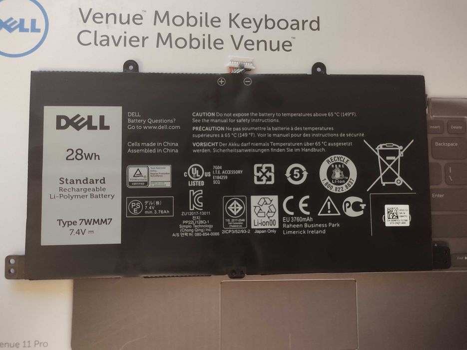 Батарея DELL 7WMM7 для клавіатури DELL K12A Dell venue 11, оригін