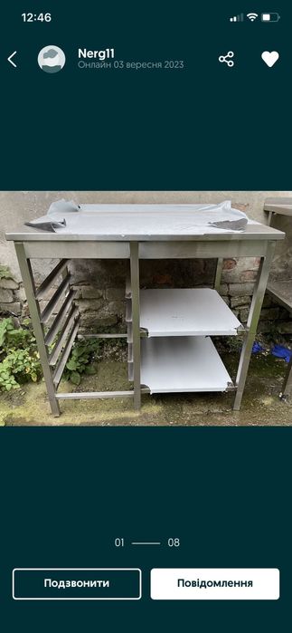 Столи з нержавіючої сталі , меблі виробничі