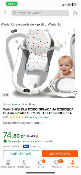 Wanienka skladana dla noworodkow termometr lcd poduszka